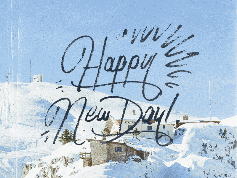 Happy New Day brush chisel copic day hand drawn happy lettering marker new year type typography