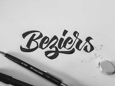 Beziers Sketch brush lettering rough sketch typography