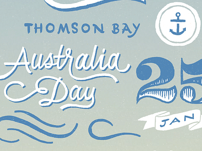Poster Commission anchor australia banner flourish lettering poster type typography