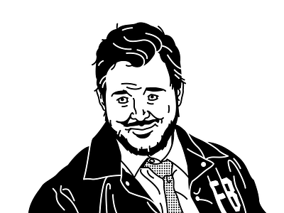 Awesome sauce. andy dwyer illustration linework mono parks parks and recreation portrait series