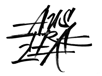 Australia australia brush copic lettering rough typography