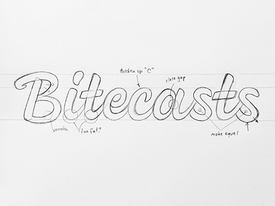 Bitecasts Sketch lettering logotype sketch typography wip