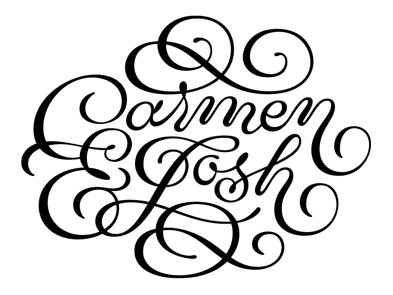 Carmen & Josh – Process beziers lettering process swash type typography