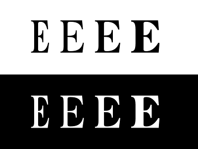 E bold condensed regular serif typeface