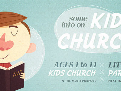 Kids Church Text bible church illustration kids kids church retro