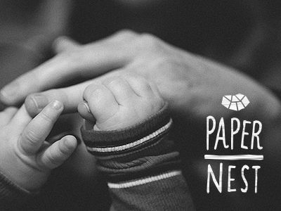 Paper Nest - Drawn concept family lino print logo nest paper paper nest photography type typography