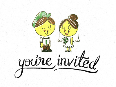 You're Invited boy copic girl hand drawn invite invited invites lettering marker markers type typography wedding