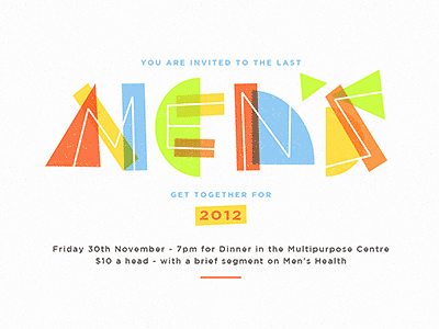 Last Men's Event block bold color colour geometric geometry gotham letters type typography