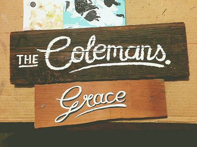 The Colemans christmas gift grace paint present sign timber type typography wood