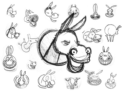 Laughing Donkey Sketches concepts donkey experiment logo revisions sketch sketches symbol