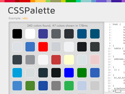 CSSPalette css html palette