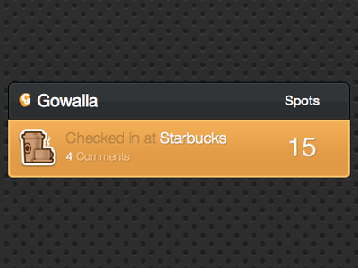 Gowalla Ego Widget black ego gowalla orange widget