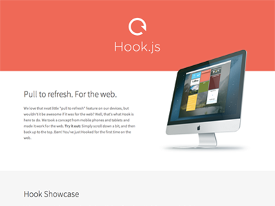 Hook.js - Pull to refresh. For the web.