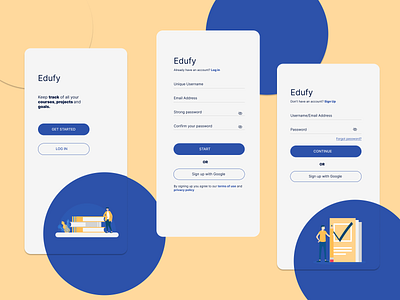 Education meets productivity app design education login minimal sign in signup ui ux