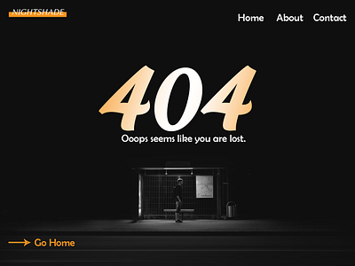 Nightashade Error 404 Page #DailyUI