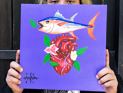 Heart of fish illustration manual illustration manualpainting