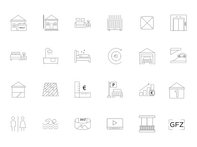 Real Estate Icons - Ouline Line art icon thinner for clean web icon icon designer icon designs icon line art icon out line icon set icon web line art lineart outline real estate icon real estate web thinner ui