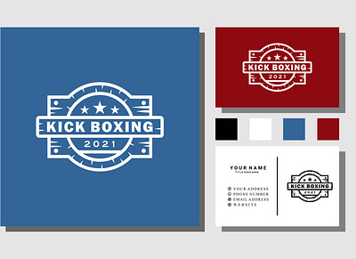 kick boxing belt wooden stamp logo badge logo