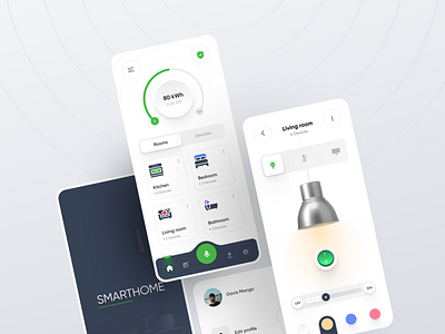 Smart Home App Design - Light Version android app app design app ui design iot mobile mobile app mobile application remote control smart smart app smart device smart home smarthome technology ui ui design ui designer user interface ux