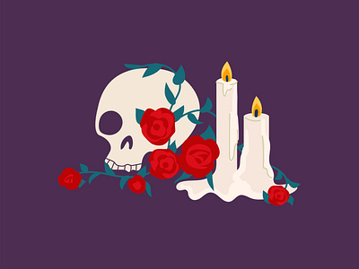 Skull and candles