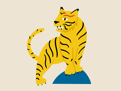Tiger asian chinese design graphic design hand drawn illustration oriental tiger wild
