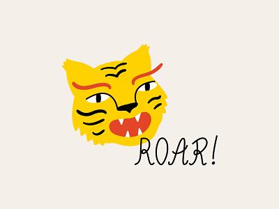Roar! animal graphic design hand drawn illustration lettering oriental roar tiger vector vector illustration