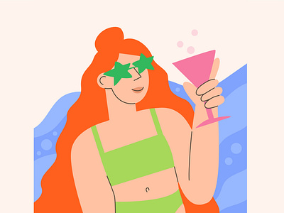 Girl on the beach party