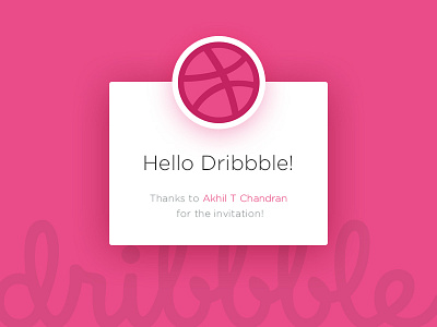 Hello dribbble! debut debut shot dribbble first flat hello invite simple