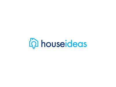 House ideas blue branding bulb house icon idea identity logo logomark magazine monogram real estate