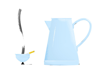 Coffee and Cigarette blue cigarette coffee coffee and cigarettes design illustration