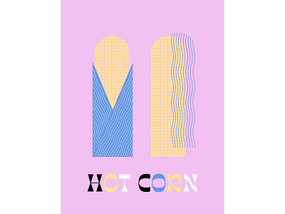 Hot corn corn design illustration pink vector