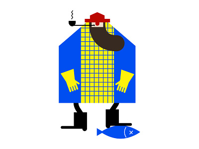Fisherman design fish fisherman illustration pipe vector