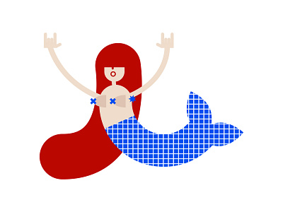 Mermaid design illustration mermaid rock n roll vector