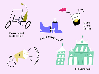 Niasvizh barocco bike coffee design illustration speaker vector walk