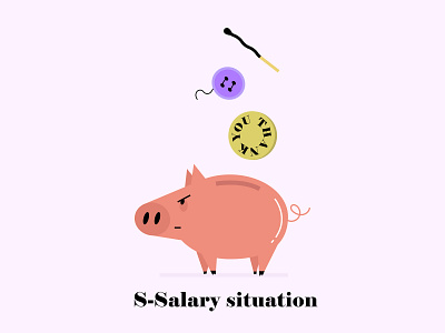 Salary design illustration money pig salary vector