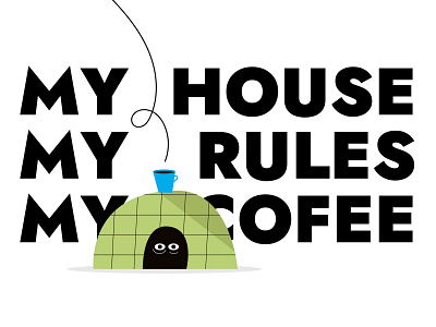 My house coffee design illustration turtle vector