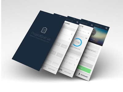 ProjectStat.us mobile redesign (+1 screen) app ios iphone mobile redesign