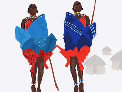 The Masai dance animated animation design graphicdesign illustration southafrica traditionalart vector