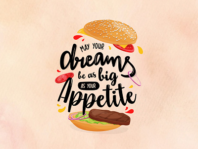 Dreams food graphic design hamburger illustrator lettering vector