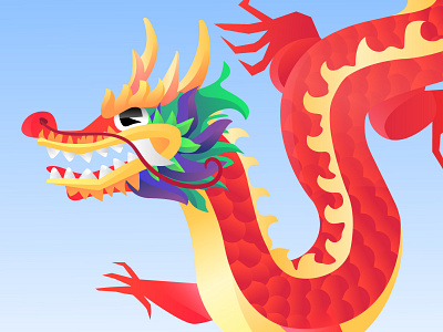 Chinese Dragon animal art design illustration vector