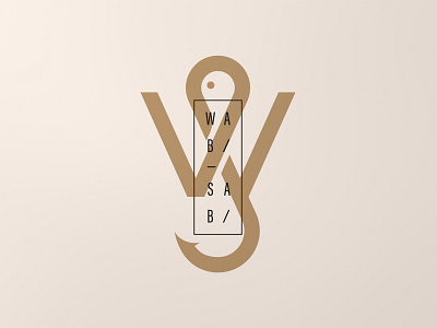 W A B I S A B I branding design flat icon logo minimal typography