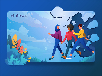 Hero Banner Illustration for withstrangers hero banner hero image hero section illustration illustration art illustration digital vector illustration webdesign