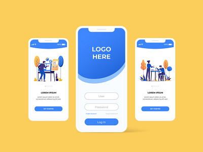 Modern Illustration Pack - Mobile UI sample