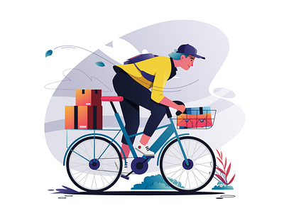 Dude riding a bike bike colorful delivery flat illustration illustration illustration art riding bike vector vector art vector illustration