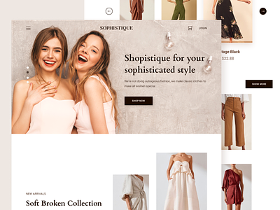 SOPHISTIQUE business clothes ecommerce fashion homepage landing page ui user interface web design websites