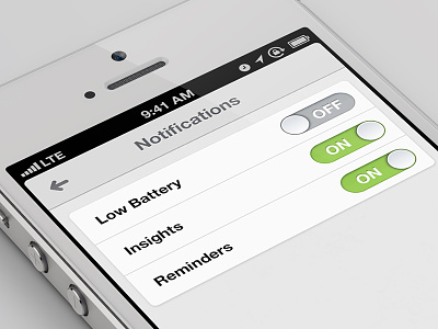 Notifications - iPhone UI collective ray iphone light ui retina settings toggles ui user interface