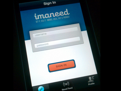 imaneed App app iphone mobile ui user interface