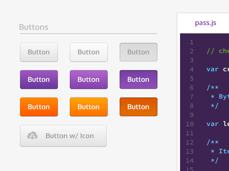 Buttons & Code - Web UI by Brian Benitez for Collective Ray on Dribbble