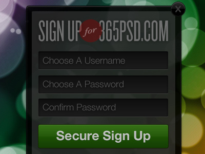 365PSD Bundle Contribution 365psd user interface ui form sign up bokeh japan