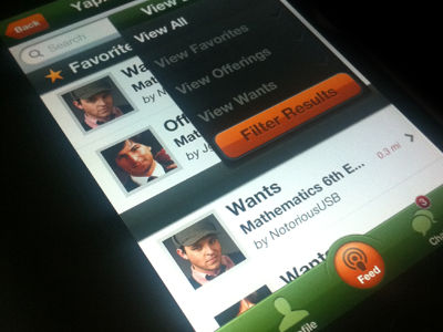 Main Feed On-Screen ui user interface buttons iphone ios app mobile green